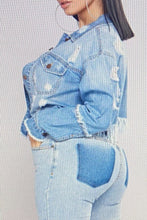 Load image into Gallery viewer, ripple' denim jacket
